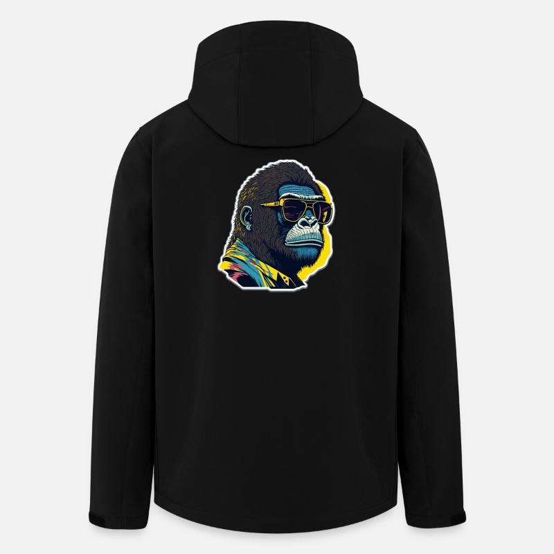 Gorilla with sunglasses - Men’s Recycled Softshell Jacket by Stanley/Stella - black