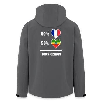 100% tolle Flagge von Äthiopien und Frankreich - Recycelte Männer Softshell-Jacke von Stanley/Stella - Anthrazit - Hinten - AI Model Male 185 light (185cm)
