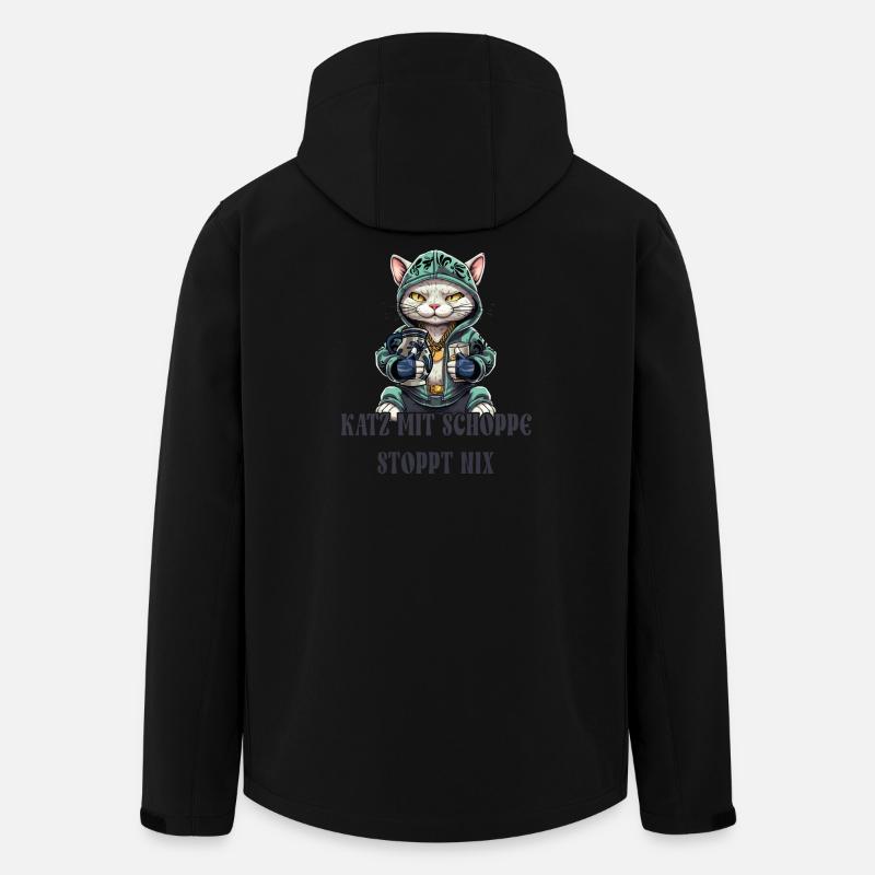 Apfelwein und Katzen Design - Recycelte Männer Softshell-Jacke von Stanley/Stella - Schwarz