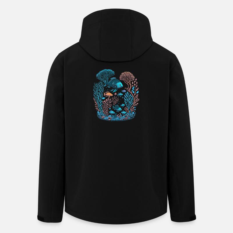 Fische und der Meeresboden - Recycelte Männer Softshell-Jacke von Stanley/Stella - Schwarz