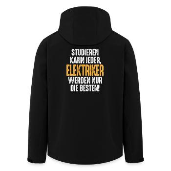 Studieren kann jeder Elektriker werden nur die - Recycelte Männer Softshell-Jacke von Stanley/Stella - Schwarz - Hinten - AI Model Male 185 light (185cm)