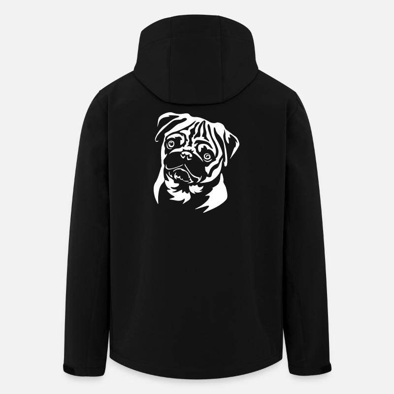 Mops Kopf "Black Edition" - Recycelte Männer Softshell-Jacke von Stanley/Stella - Schwarz