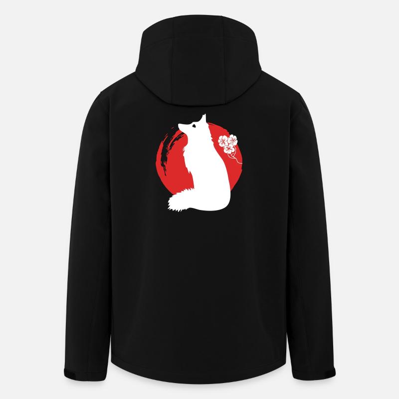 Fuchs Silhouette Japanisch - Recycelte Männer Softshell-Jacke von Stanley/Stella - Schwarz