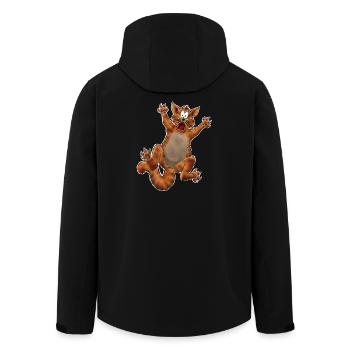 Crazy Cat - Recycelte Männer Softshell-Jacke von Stanley/Stella - Schwarz - Hinten - AI Model Male 185 light (185cm)