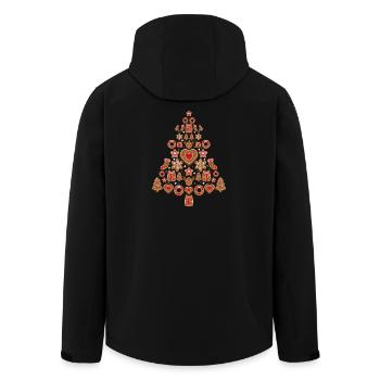 Weihnachtsbaum aus Keksen und Lebkuchen - Recycelte Männer Softshell-Jacke von Stanley/Stella - Schwarz - Hinten - AI Model Male 185 light (185cm)