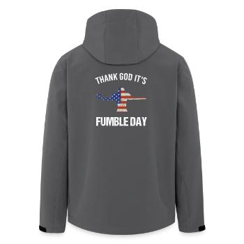 Thank God it's Fumble Day - Recycelte Männer Softshell-Jacke von Stanley/Stella - Anthrazit - Hinten - AI Model Male 185 light (185cm)