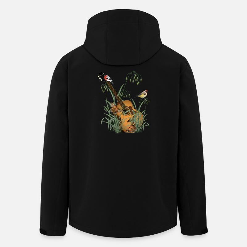 Guitar in the grass with birds - Men’s Recycled Softshell Jacket by Stanley/Stella - black