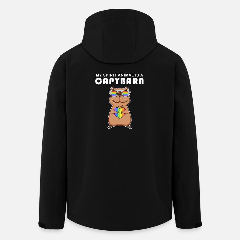 Capybara Wasserschwein Capybaras - Men’s Recycled Softshell Jacket by Stanley/Stella - black