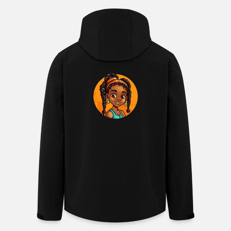 Elegant Afro-Heldinische Illustration - Recycelte Männer Softshell-Jacke von Stanley/Stella - Schwarz