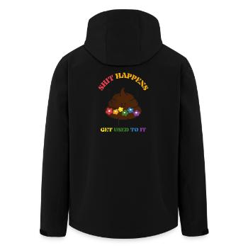 Shit Happens - Life Lesson - Men’s Recycled Softshell Jacket by Stanley/Stella - black - Back - AI Model Male 185 light (185cm)