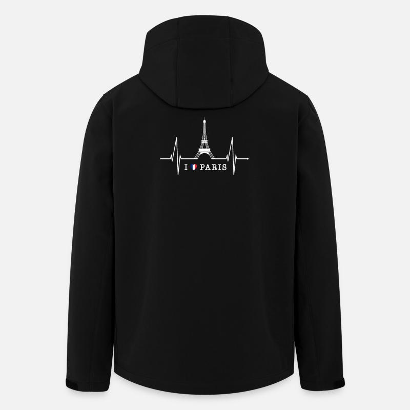 Paris Skyline Herzschlag Eiffelturm Frankreich - Recycelte Männer Softshell-Jacke von Stanley/Stella - Schwarz