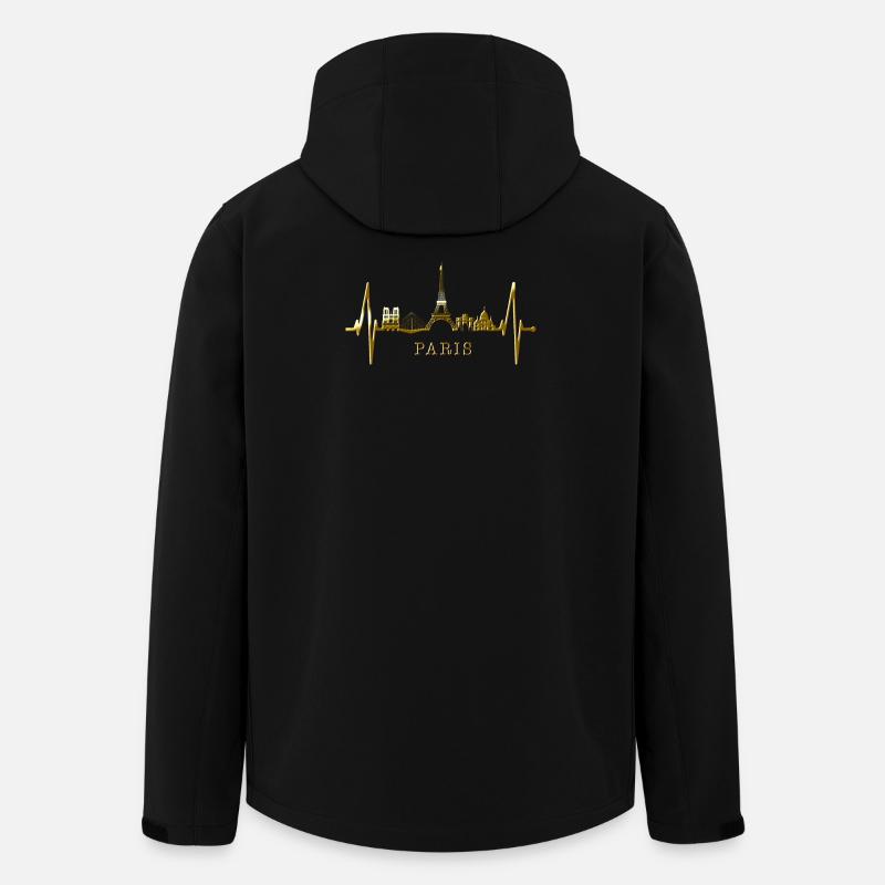Paris Skyline Herzschlag Eiffelturm Frankreich - Recycelte Männer Softshell-Jacke von Stanley/Stella - Schwarz