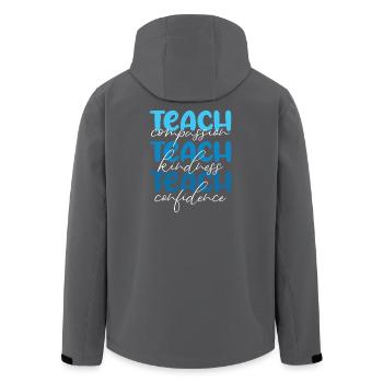 Teacher-Teach Compassion, Kindness and Confidence - Men’s Recycled Softshell Jacket by Stanley/Stella - black - Back - AI Model Male 185 light (185cm)