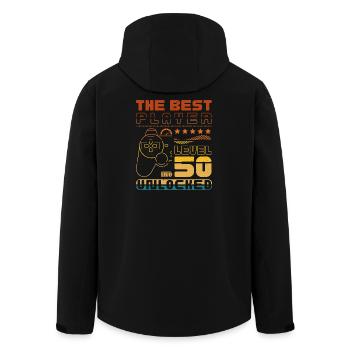The Best Player - Level 50 unlocked - Men’s Recycled Softshell Jacket by Stanley/Stella - black - Back - AI Model Male 185 light (185cm)
