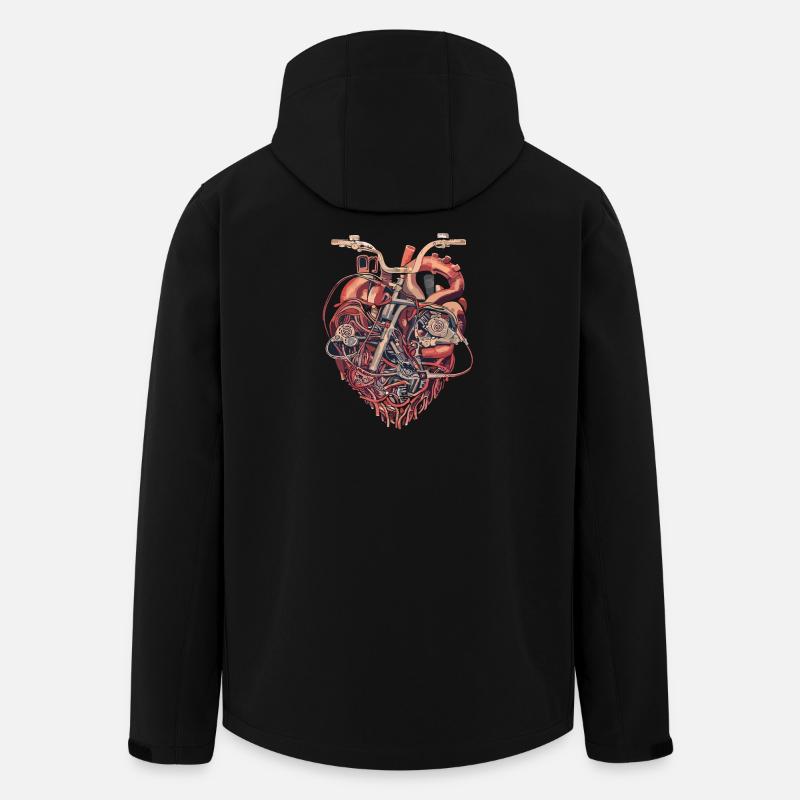 Mécanicien de vélo Heart - Veste softshell homme en polyester recyclé Stanley/Stella - noir