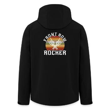 Front Row Rocker: Vintage Rock n Roll, Hard Rock - Men’s Recycled Softshell Jacket by Stanley/Stella - black - Back - AI Model Male 185 light (185cm)
