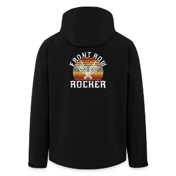 Front Row Rocker: Vintage Rock n Roll, Hard Rock - Men’s Recycled Softshell Jacket by Stanley/Stella - black - Back - AI Model Male 185 light (185cm)