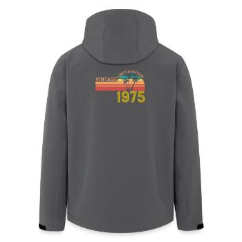 Vintage 1975 Limited Edition Retro Birthay - Men’s Recycled Softshell Jacket by Stanley/Stella - black - Back - AI Model Male 185 light (185cm)