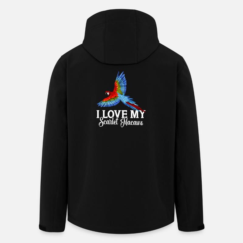 Ich liebe meinen Scarlet Macaws - Recycelte Männer Softshell-Jacke von Stanley/Stella - Schwarz