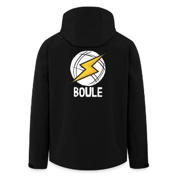 Boule Power! Tenue Boules Boules Boules de Boules Pétanque - Veste softshell homme en polyester recyclé Stanley/Stella - noir - Dos - AI Model Male 185 light (185cm)