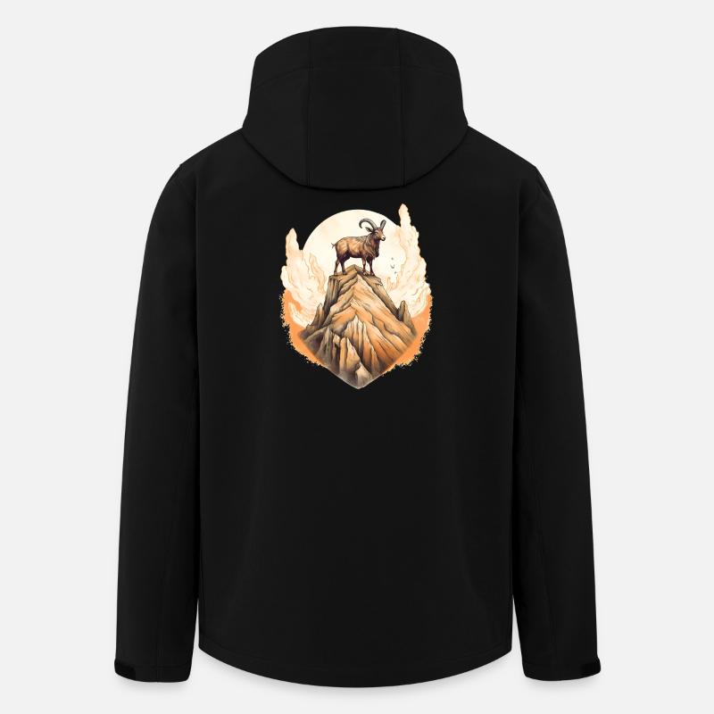 Mystical mountain goat print - Men’s Recycled Softshell Jacket by Stanley/Stella - black