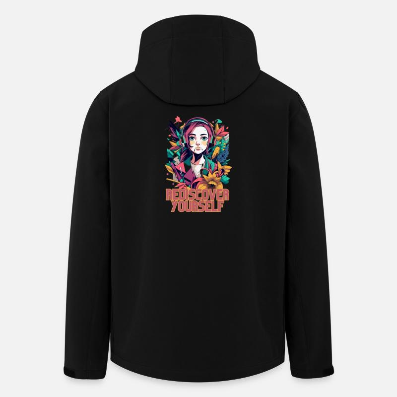 Rediscover Yourself- Trendy Aesthetic Graphic - Recycelte Männer Softshell-Jacke von Stanley/Stella - Schwarz