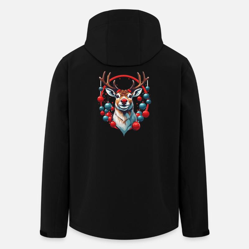 Rentier mit Weihnachtskugeln - Recycelte Männer Softshell-Jacke von Stanley/Stella - Schwarz