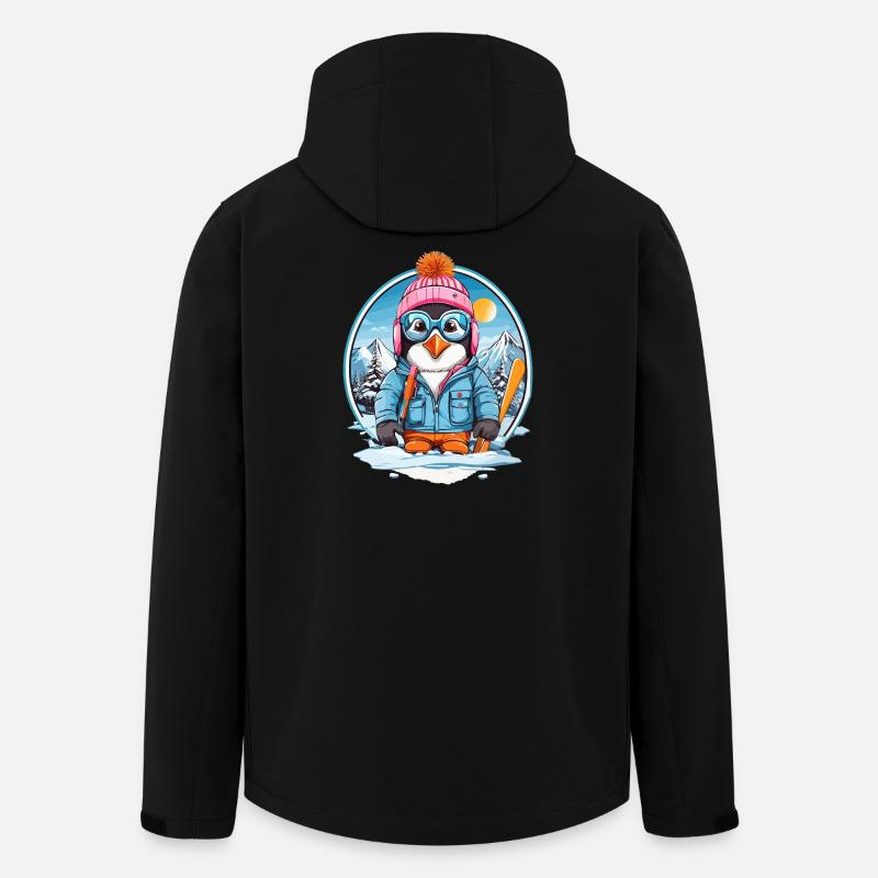 Pingouin mignon - Veste softshell homme en polyester recyclé Stanley/Stella - noir