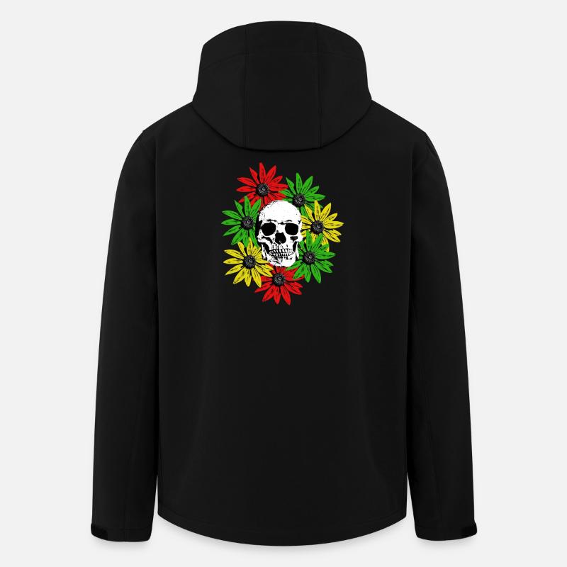 Floral Framed Skull - Men’s Recycled Softshell Jacket by Stanley/Stella - black