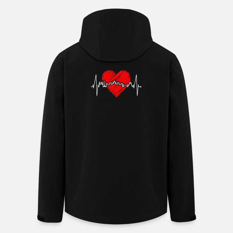 Budapest Skyline Heartbeat Hungary Heart Budapester - Men’s Recycled Softshell Jacket by Stanley/Stella - black