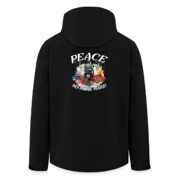 PEACE / Frieden / Friedensbotschaft / Liebe - Recycelte Männer Softshell-Jacke von Stanley/Stella - Schwarz - Hinten - AI Model Male 185 light (185cm)