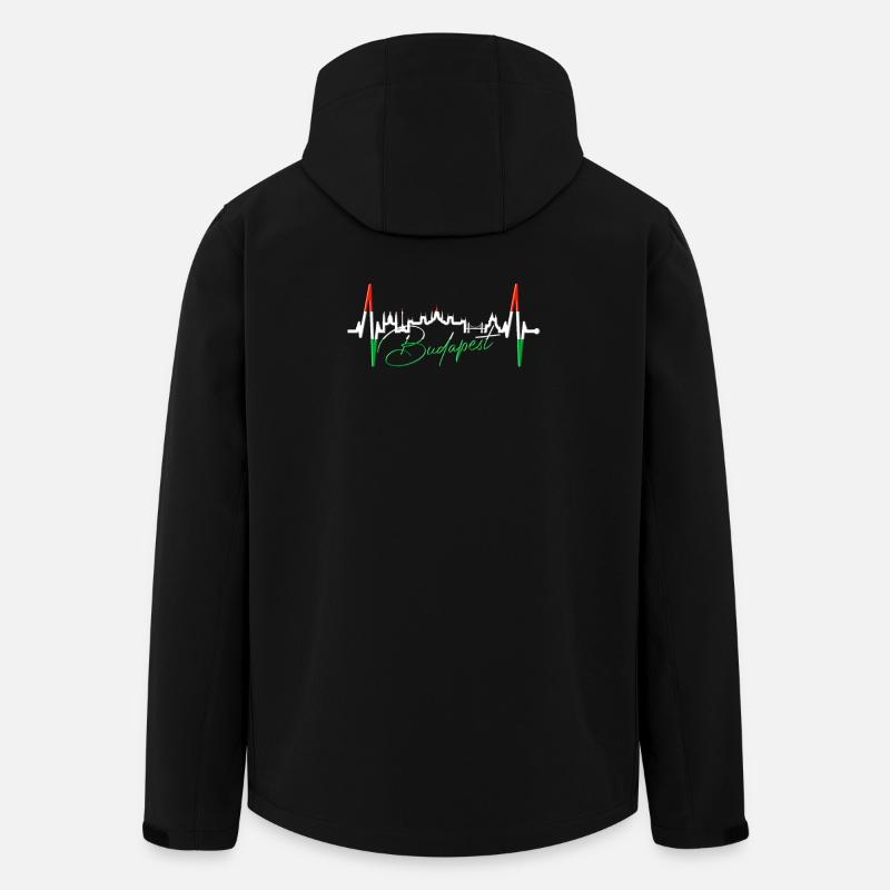 Budapest Skyline Herzschlag Ungarn Herz Budapester - Recycelte Männer Softshell-Jacke von Stanley/Stella - Schwarz