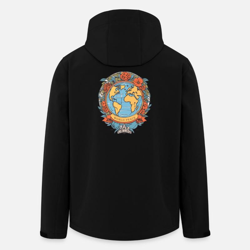 Paix mondiale sur Terre - Veste softshell homme en polyester recyclé Stanley/Stella - noir