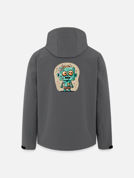 Cute zombie with a square head - Men’s Recycled Softshell Jacket by Stanley/Stella - black