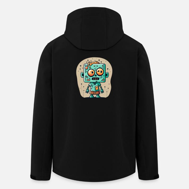 Cute zombie with a square head - Men’s Recycled Softshell Jacket by Stanley/Stella - black