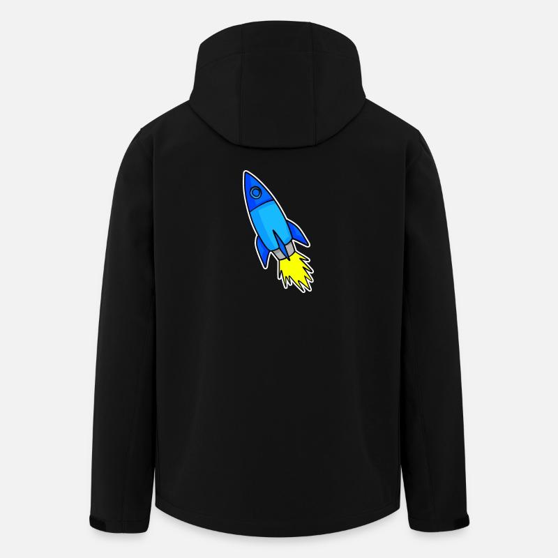 Fusée bleue - Veste softshell homme en polyester recyclé Stanley/Stella - noir