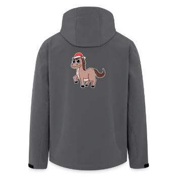 Cheval de Noël - Veste softshell homme en polyester recyclé Stanley/Stella - charbon - Dos - AI Model Male 185 light (185cm)