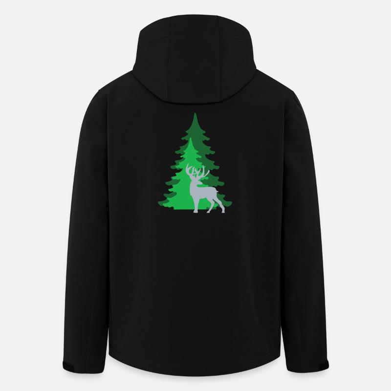 CHEVREUIL DANS LA FORÊT - Veste softshell homme en polyester recyclé Stanley/Stella - noir