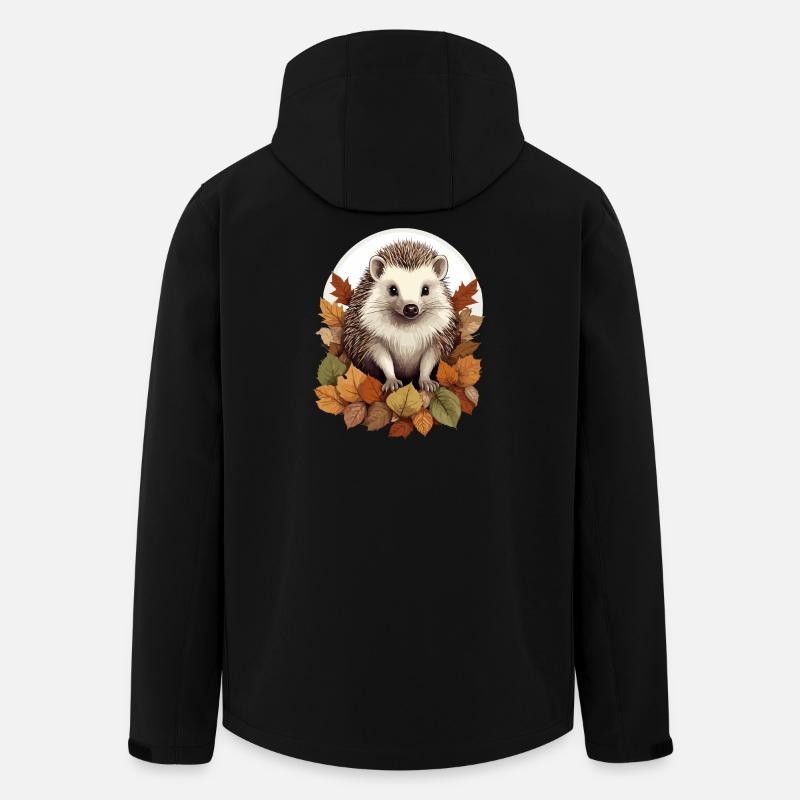 Süßer Igel im Laubhaufen - Recycelte Männer Softshell-Jacke von Stanley/Stella - Schwarz