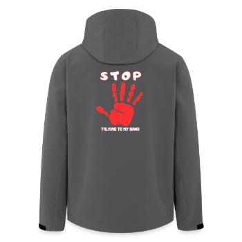 Hör auf, mit meiner Hand zu reden - Lustiges Handdesign - Recycelte Männer Softshell-Jacke von Stanley/Stella - Schwarz - Hinten - AI Model Male 185 light (185cm)