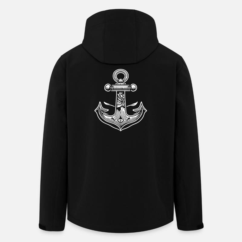 Détail de l’ancre Sailor - Veste softshell homme en polyester recyclé Stanley/Stella - noir