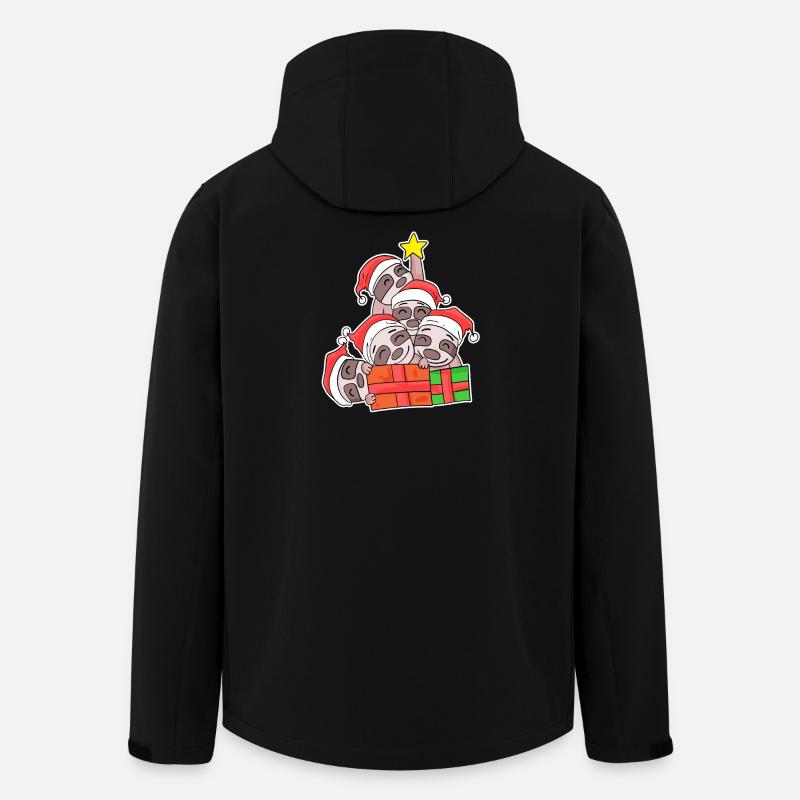 Sloth Christmas Tree Christmas - Men’s Recycled Softshell Jacket by Stanley/Stella - black