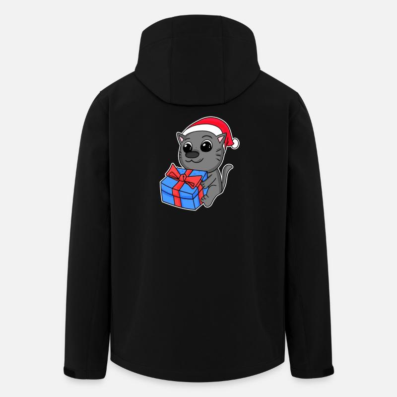 Katze Weihnachten - Recycelte Männer Softshell-Jacke von Stanley/Stella - Schwarz