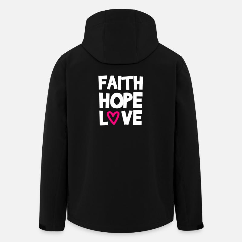 Faith Hope Love - Men’s Recycled Softshell Jacket by Stanley/Stella - black