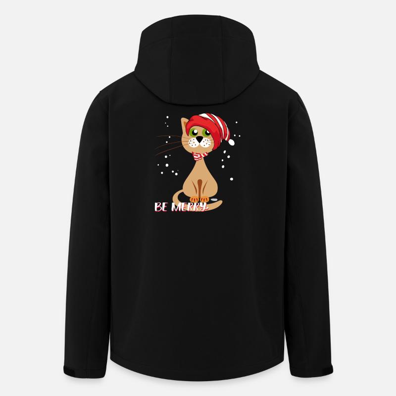 sois Joyeux Chat de Noël - Veste softshell homme en polyester recyclé Stanley/Stella - noir