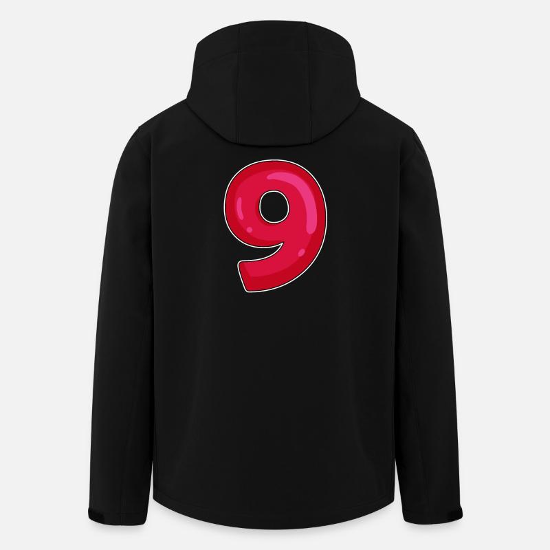 NINE - 9 - Digit red - Men’s Recycled Softshell Jacket by Stanley/Stella - black