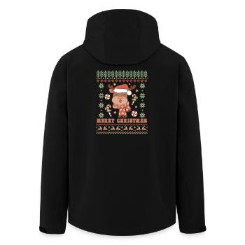 Ugly Christmas Sweater - Men’s Recycled Softshell Jacket by Stanley/Stella - black - Back - AI Model Male 185 light (185cm)