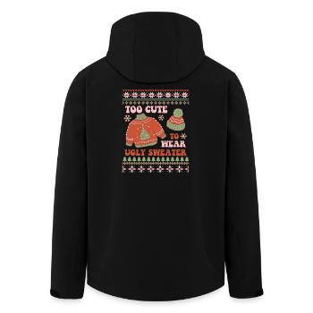 Ugly Christmas Sweater - Men’s Recycled Softshell Jacket by Stanley/Stella - black - Back - AI Model Male 185 light (185cm)