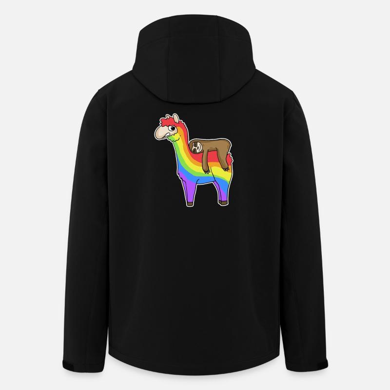 Alpaca Sloth Rainbow Christmas - Men’s Recycled Softshell Jacket by Stanley/Stella - black