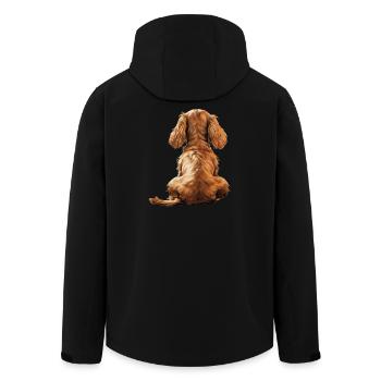 Cocker Spaniel - Recycelte Männer Softshell-Jacke von Stanley/Stella - Schwarz - Hinten - AI Model Male 185 light (185cm)